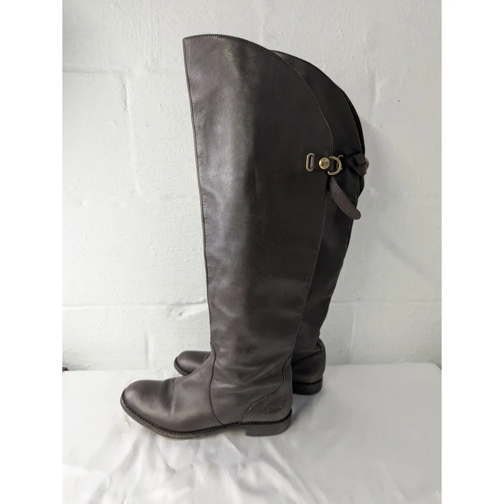 Coach Cheyenne Over the Knee Genuine Leather Riding Boots Women's Size 7.5 B